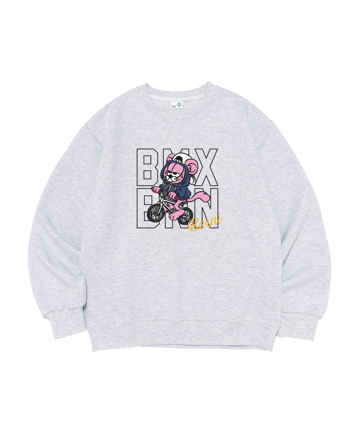 베르니(BERNI) [기모/노기모] 라이딩 바이크 맨투맨 (라이트그레이)