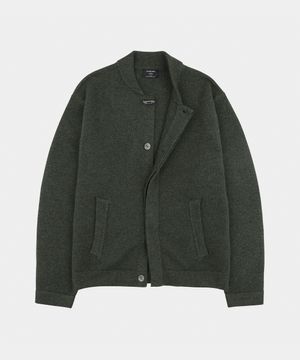 히든 클래식 울 라운드 니트 가디건 그린