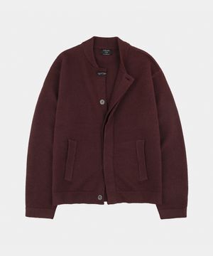 히든 클래식 울 라운드 니트 가디건 버건디