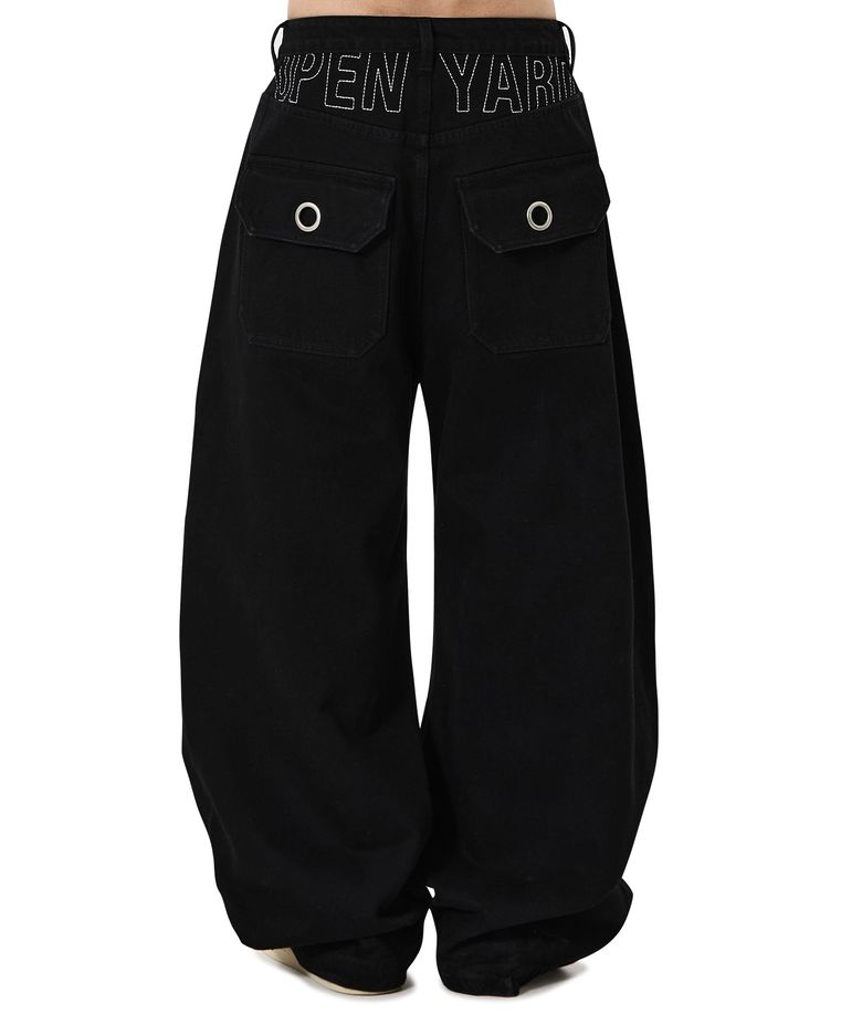 TUCK WIDE VOLUME PANTS - BLACK