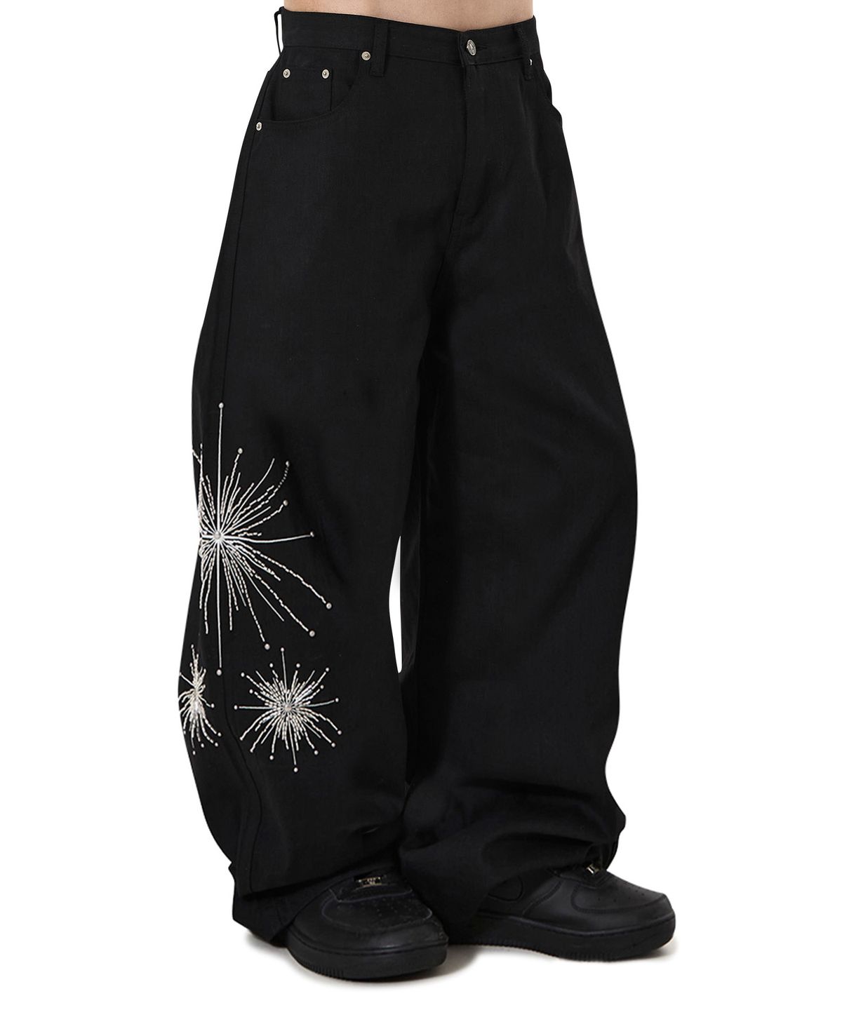 오픈야드(오와이)(OPENYARD(OY)) TWILIGHT BEAD WIDE VOLUME PANTS - BLACK