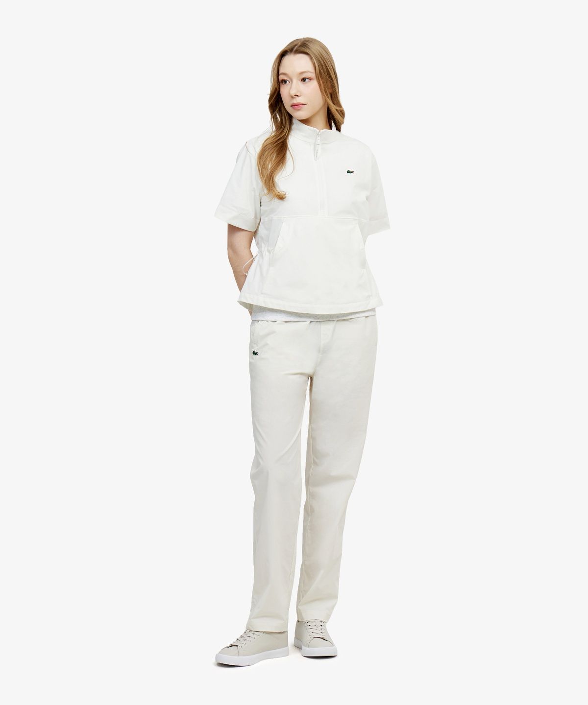 라코스테(LACOSTE) 여성 스트레치 우븐 셋업 테이퍼드 핏 팬츠 XF234E-56G S7G