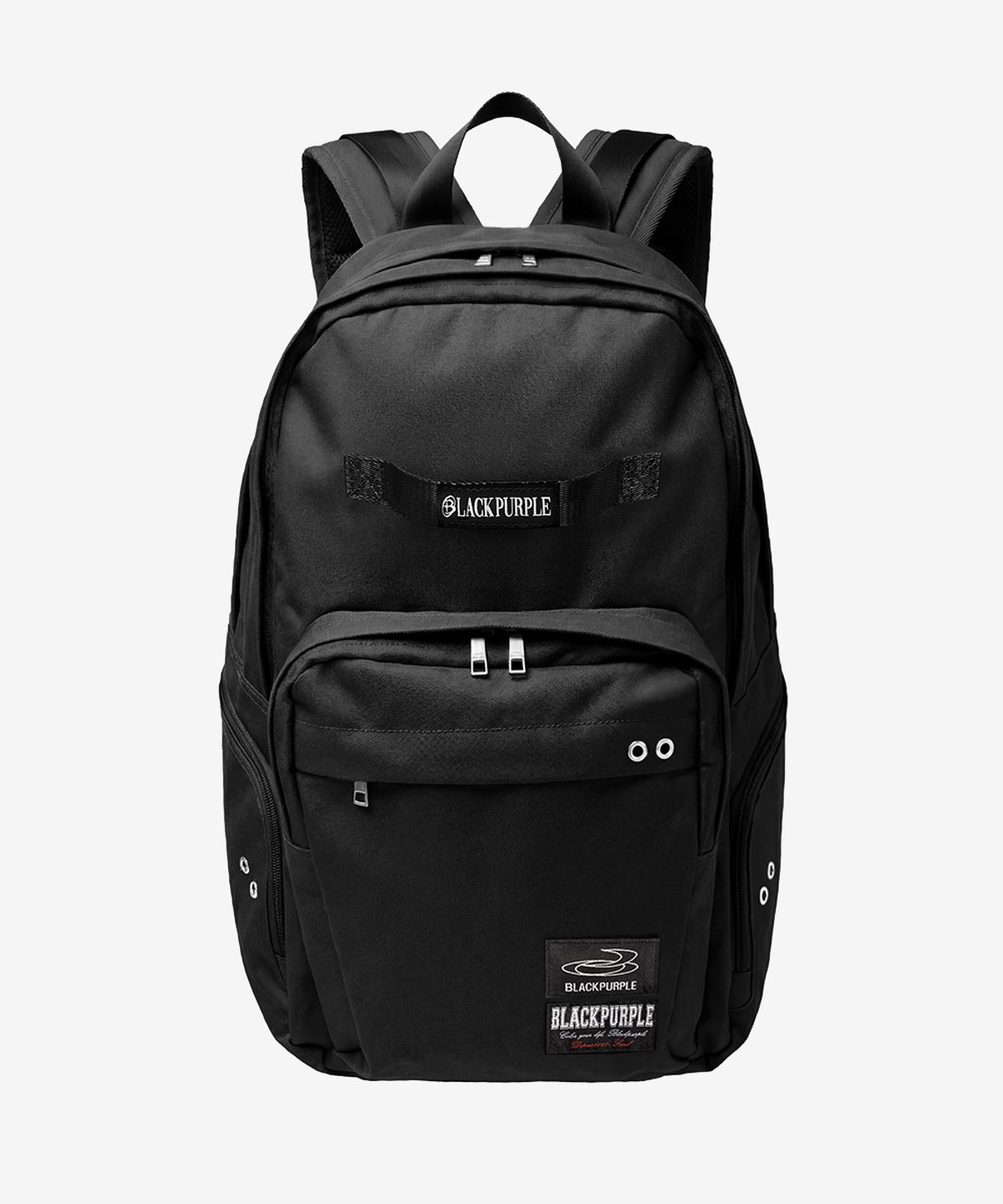 블랙 퍼플(BLACK PURPLE) 패치워크 오버사이즈 백팩_블랙 Patchwork Oversize Backpack_Black