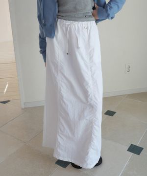 Mud Nylon Long Skirt - Ivory