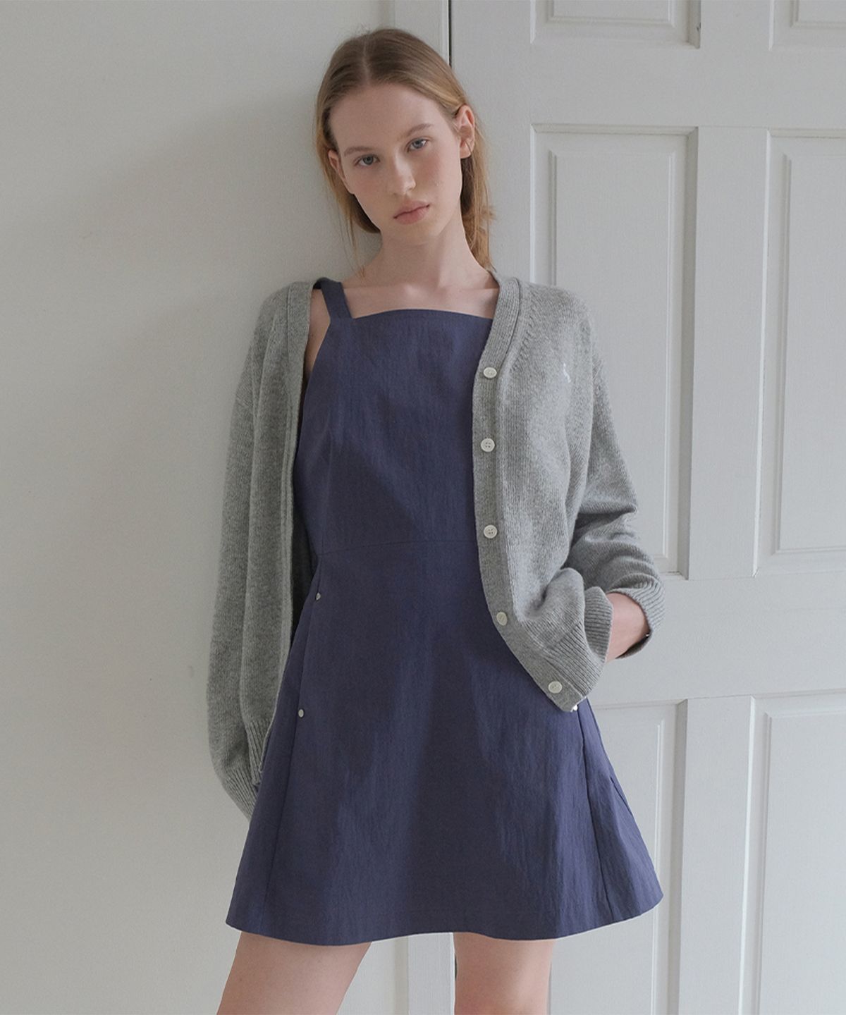 썸웨어버터(SOMEWHEREBUTTER) Tilda Mini Dress - Vintage Blue