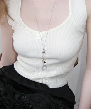 Eggplant Drop Necklace (Silver)