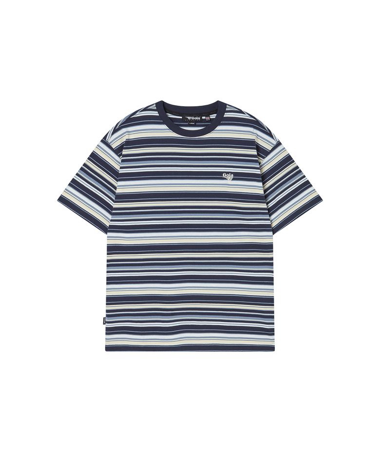 MULTI STRIPE T-SHIRT [NAVY]