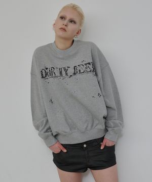 페인트 드랍 스웨트셔츠 (그레이)