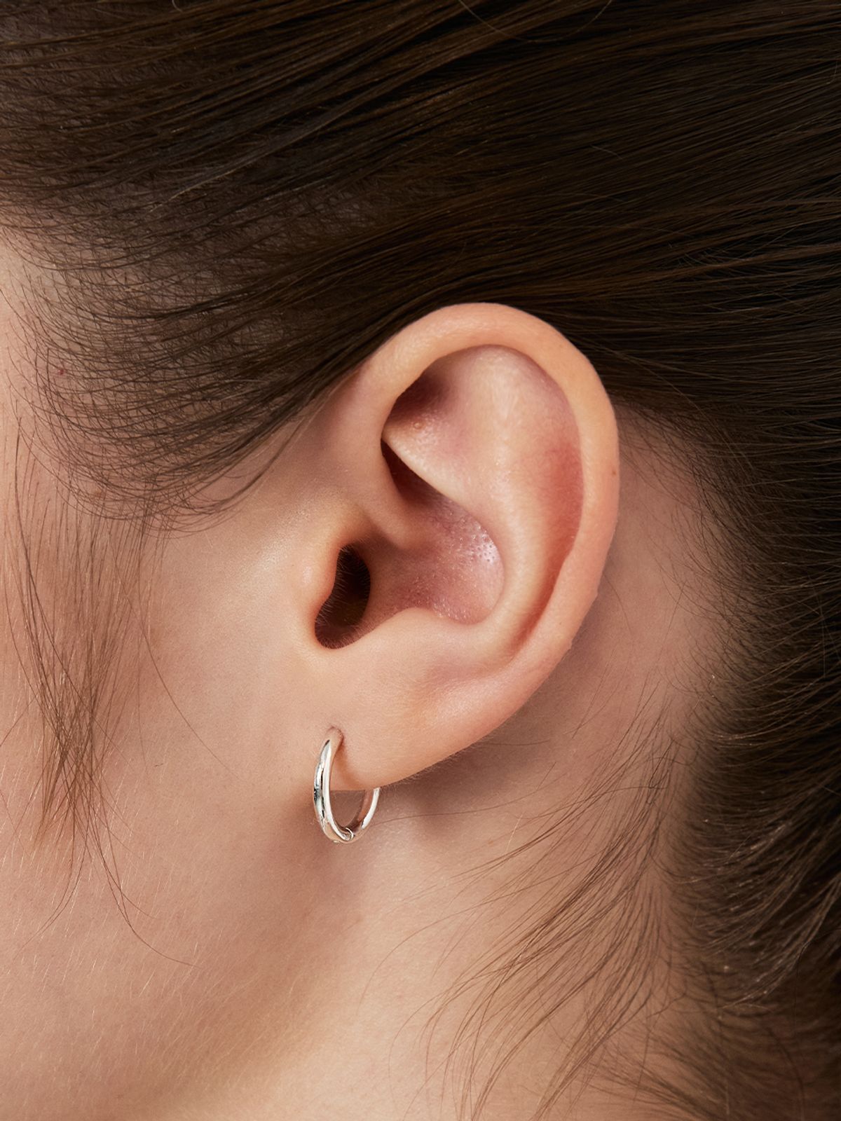 헤이(HEI) [sv925] slim daily one-touch earring