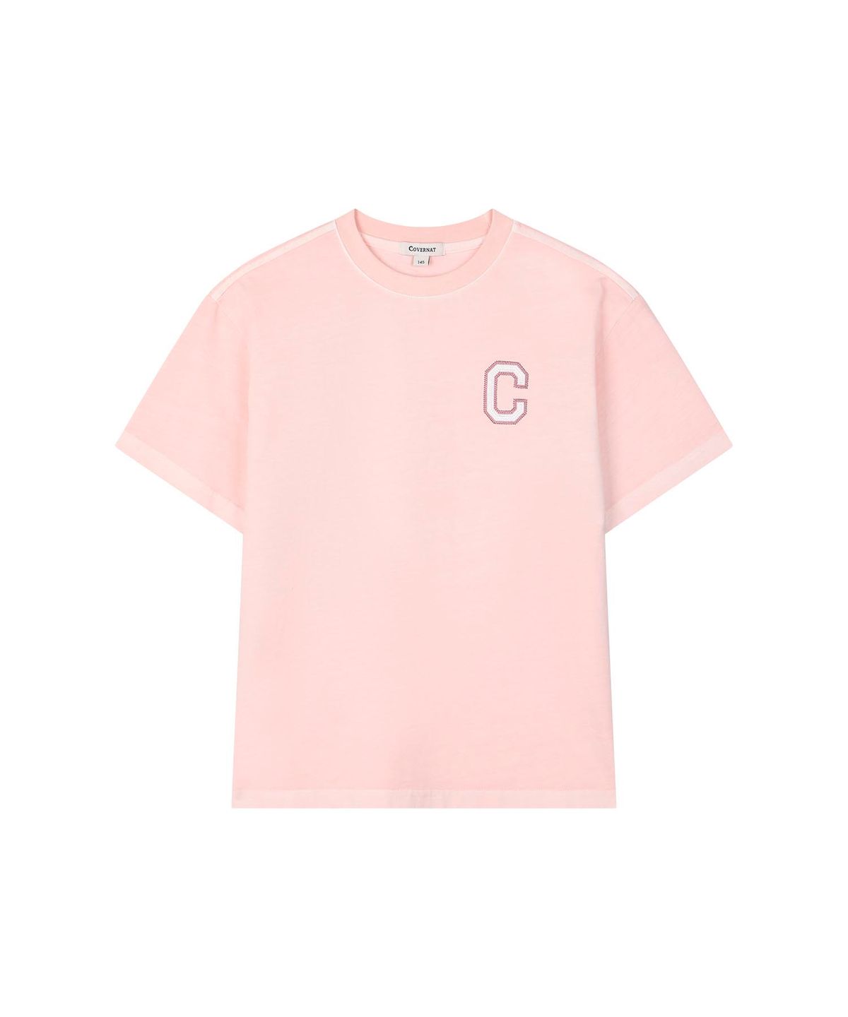 커버낫 키즈(COVERNAT KIDS) C로고 피그먼트 티셔츠 핑크 CK2602ST05PI