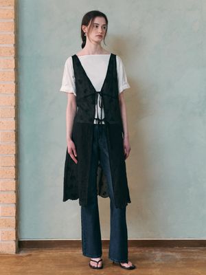 ELINA layered lace dress_BLACK