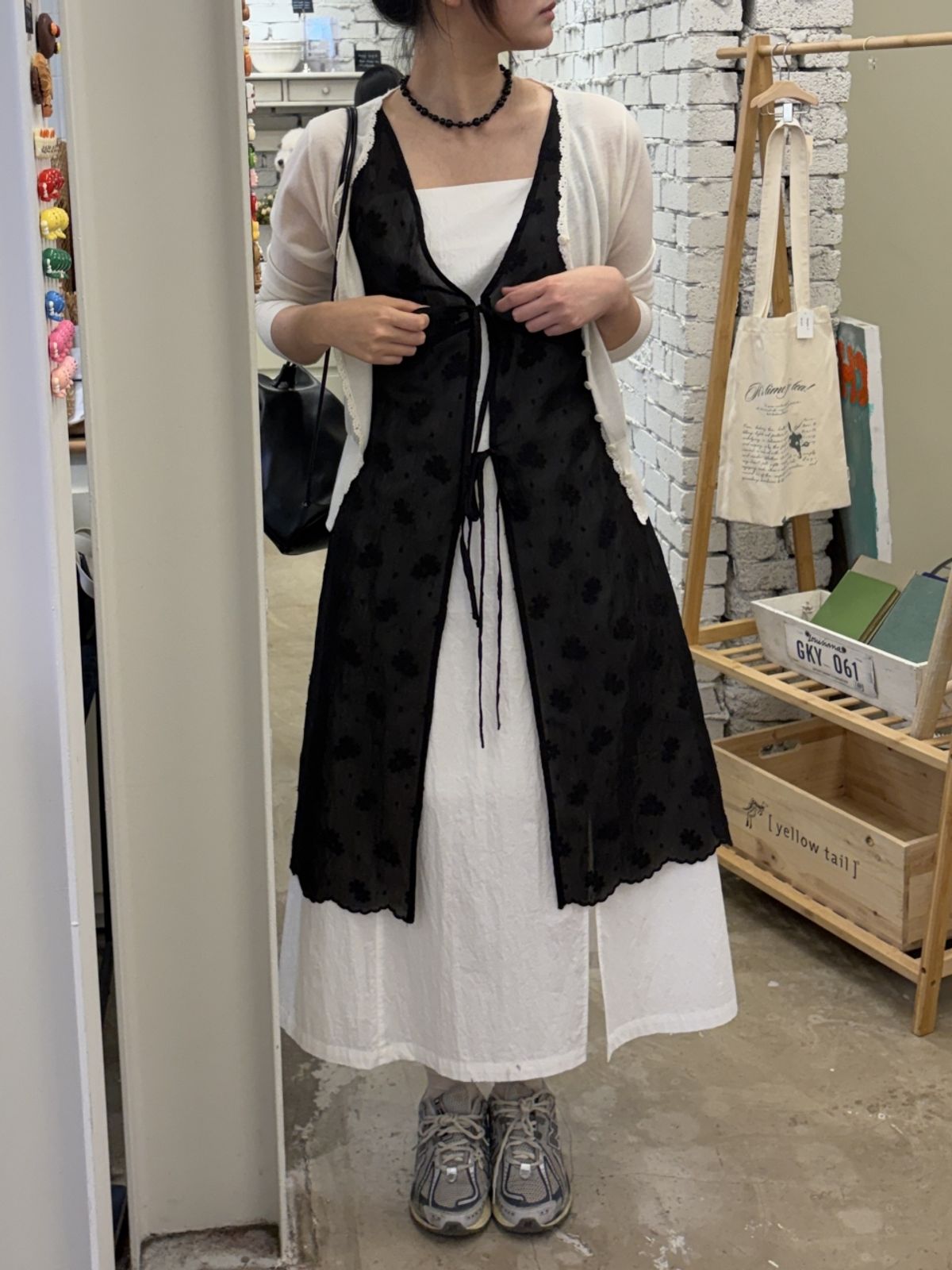 르니나(LENINA) ELINA layered lace dress_BLACK