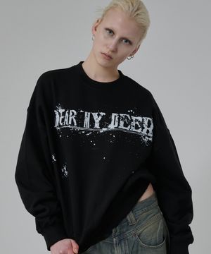 페인트 드랍 스웨트셔츠 (블랙)