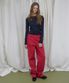 [소라 PICK] COLOR COTTON WIDE PANTS (RED)