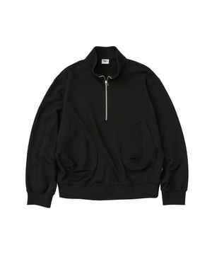 하프 집업 스웨트_BLACK