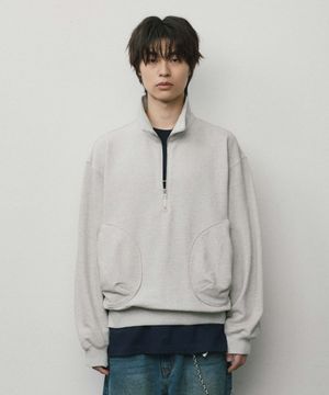 하프 집업 스웨트_GREY
