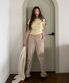 [지구 PICK] COLOR COTTON WIDE PANTS (BEIGE)