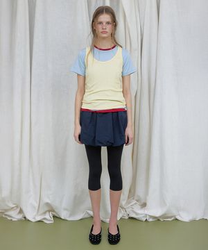 [지구 PICK] FRILL BALLOON BANDING STRING SKIRT (NAVY)