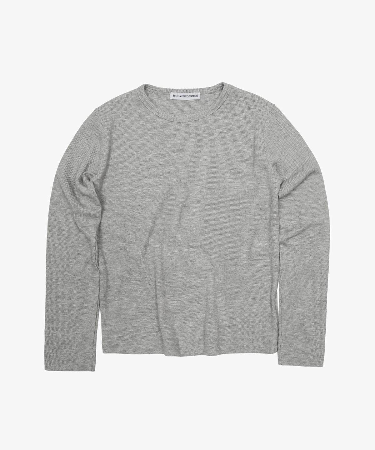 38컴온커먼(38COMEONCOMMON) Waffle Regular Long Sleeve (Melange Gray)