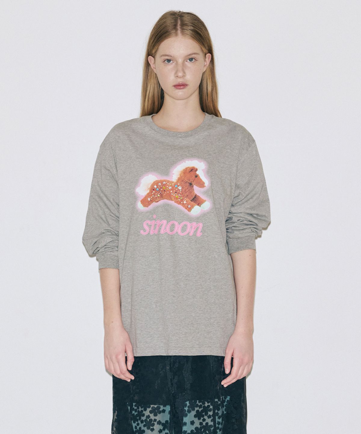 시눈(SINOON) Horse Beads Long Sleeve (Melange Grey)