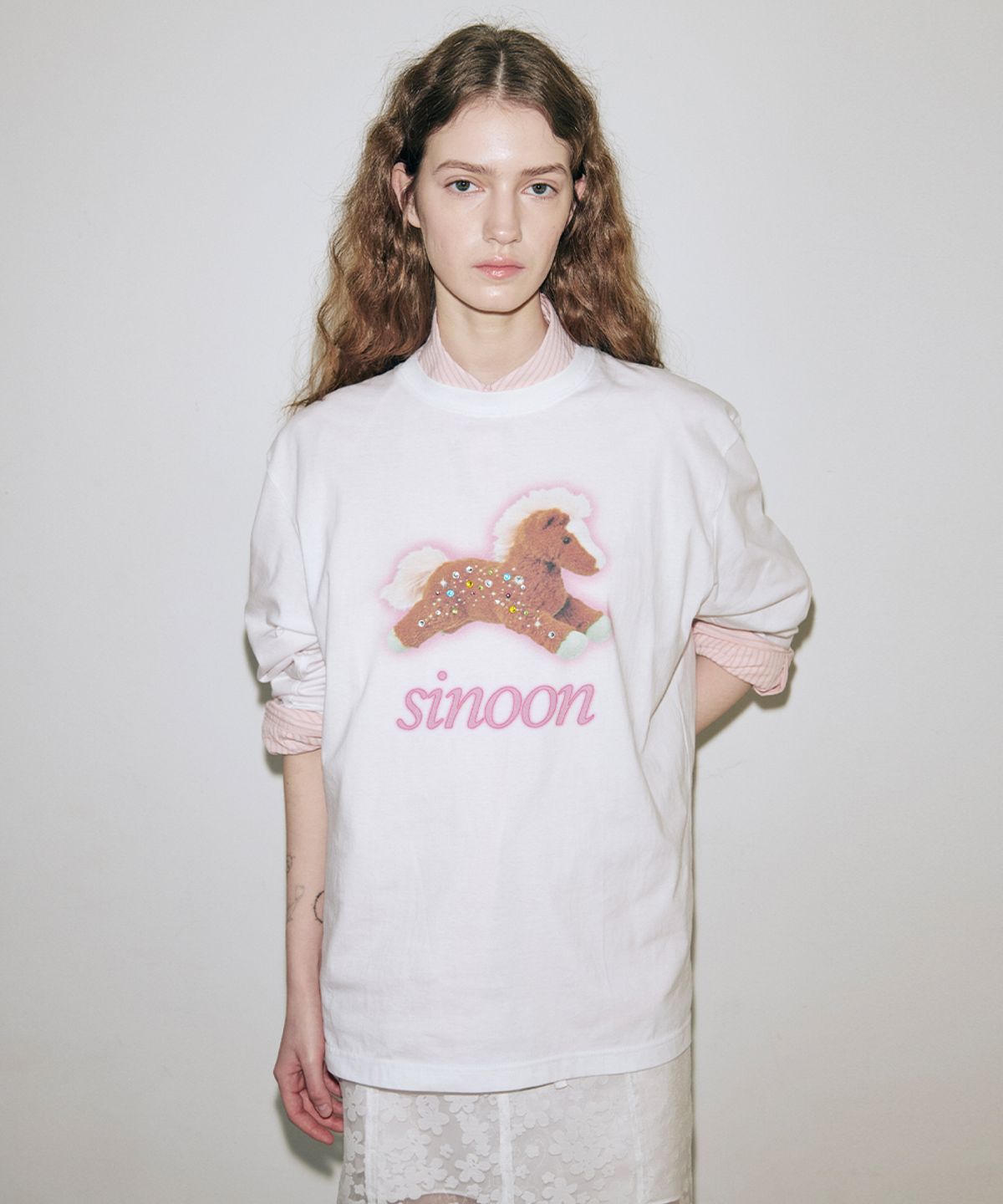 시눈(SINOON) Horse Beads Long Sleeve (White)