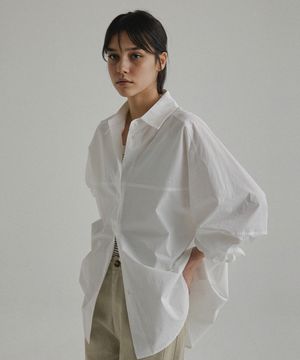 바크 루즈핏 절개 코튼 셔츠