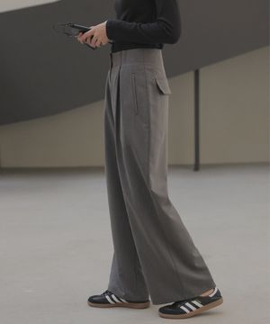 모이든 플리츠 슬랙스