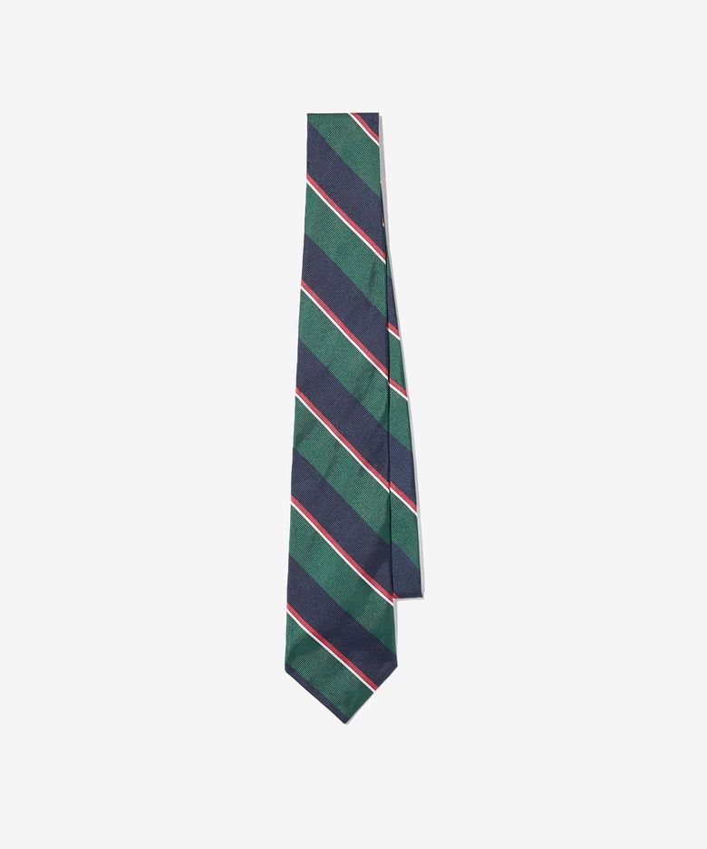 (U) 실크 렙 스트라이프 넥타이 그린 네이비 핑크 화이트 SILK REPP STRIPE NECKTIE GREEN/NAVY/PINK/WHITE