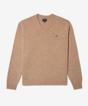 (U) 브이넥 메리노 스웨터 베이지 V-NECK MERINO SWEATER BEIGE