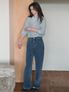 PONY wide denim pants_DEEP BLUE