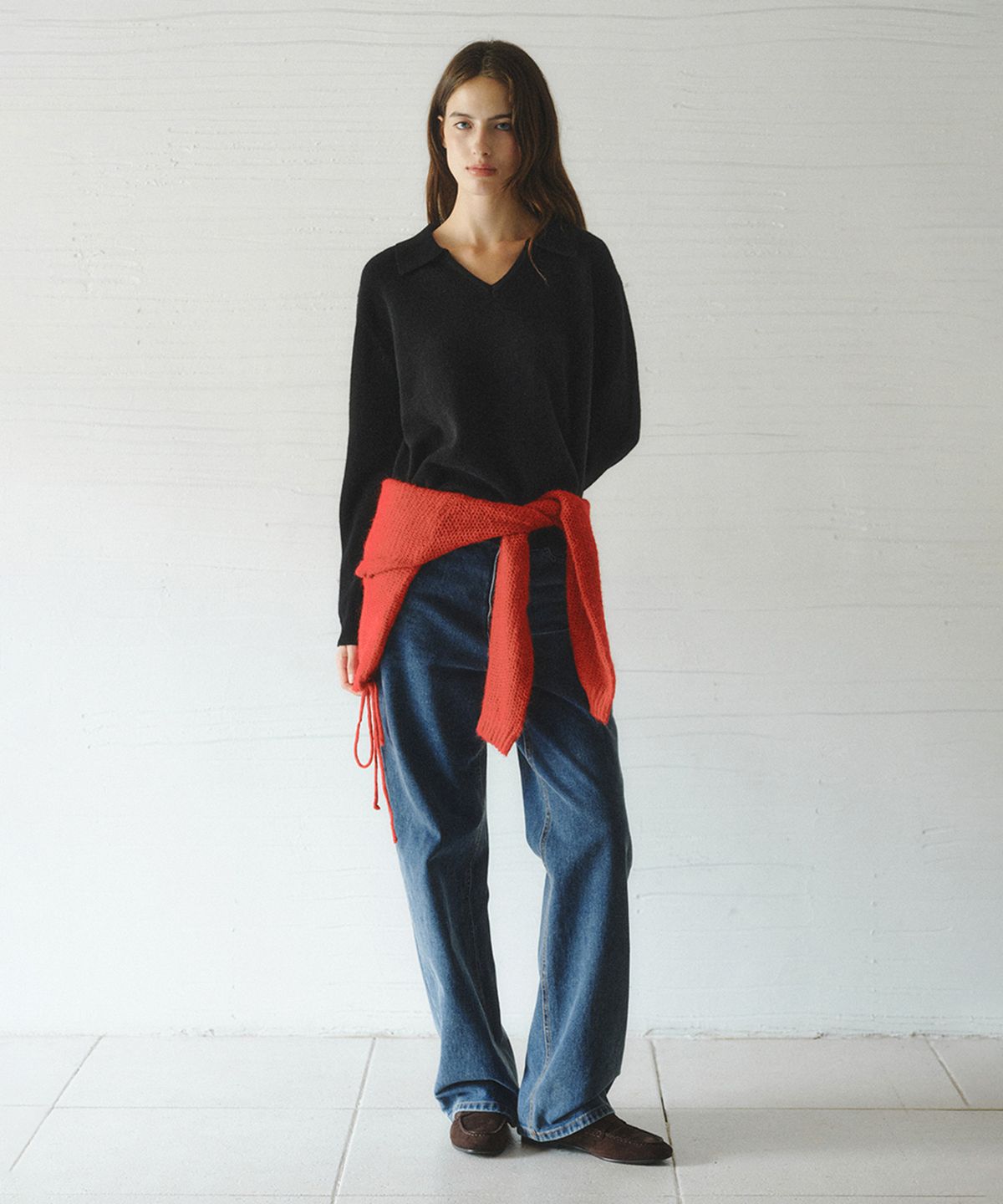 르니나(LENINA) PONY wide denim pants_DEEP BLUE