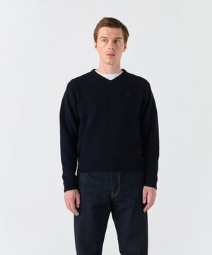 (U) 브이넥 메리노 스웨터 네이비 V-NECK MERINO SWEATER NAVY