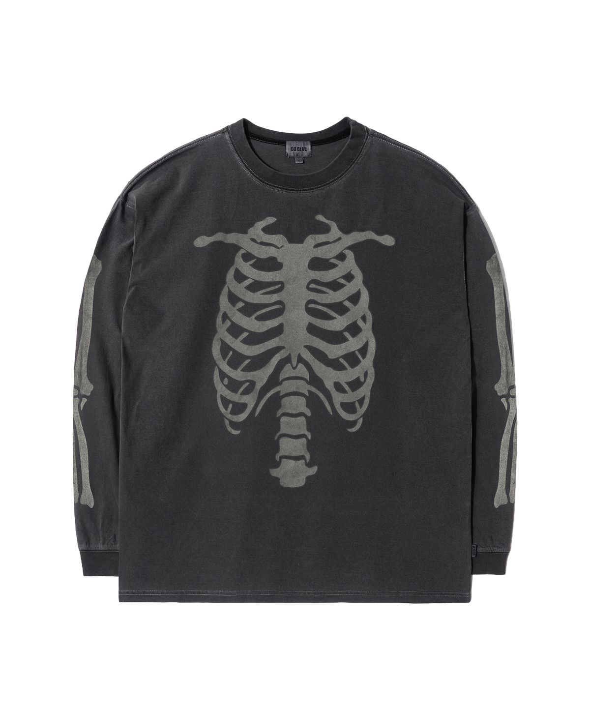 고블루(GOBLUE) Bones Washed Long Sleeve (Charcoal)