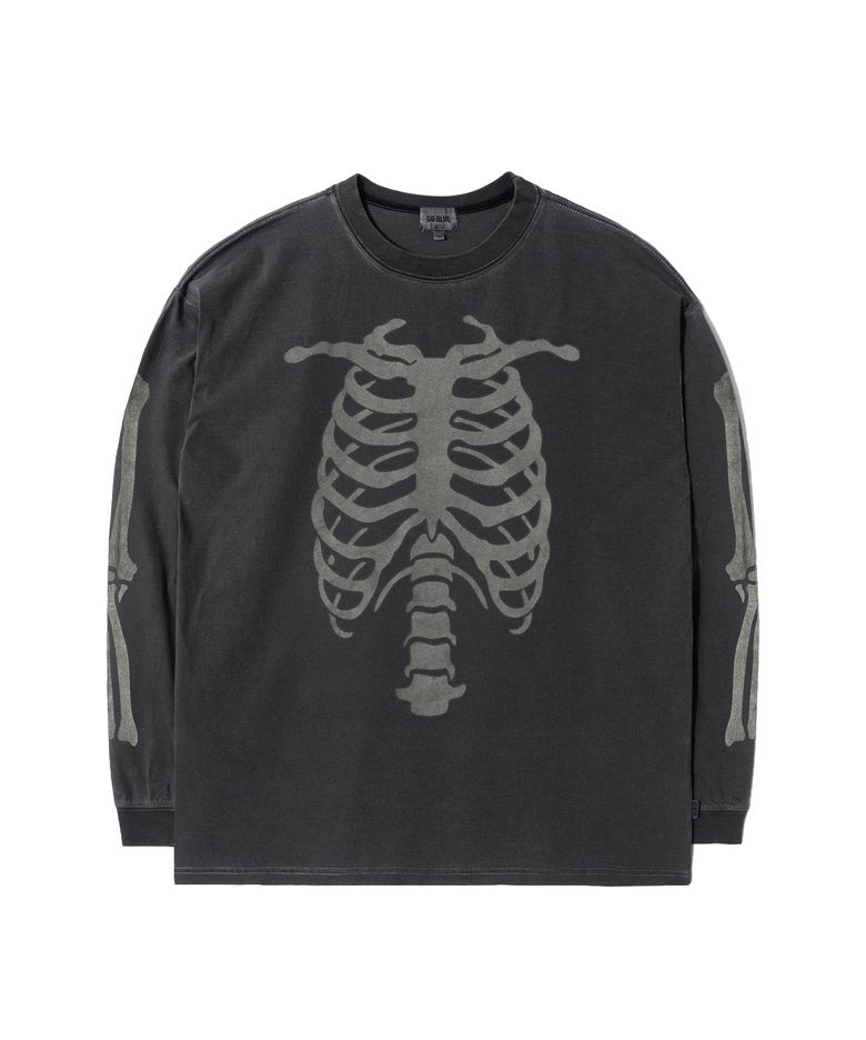 Bones Washed Long Sleeve (Charcoal)
