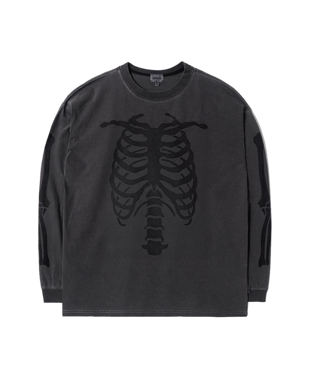 고블루(GOBLUE) Bones Washed Long Sleeve (Black/Charcoal)