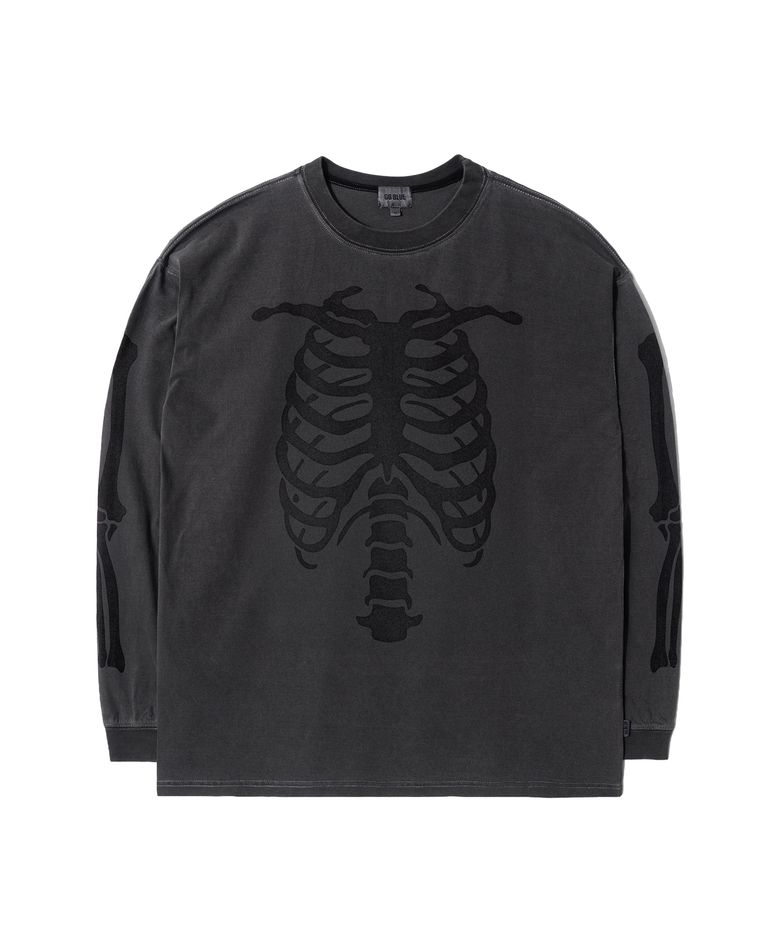 Bones Washed Long Sleeve (Black/Charcoal)