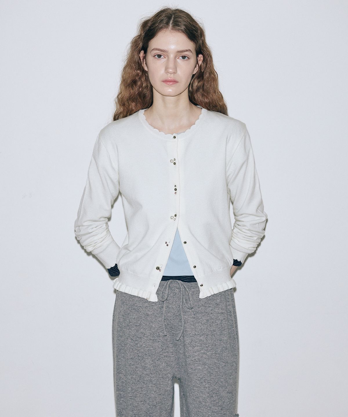 시눈(SINOON) Silver Pebble Cardigan (Ivory)
