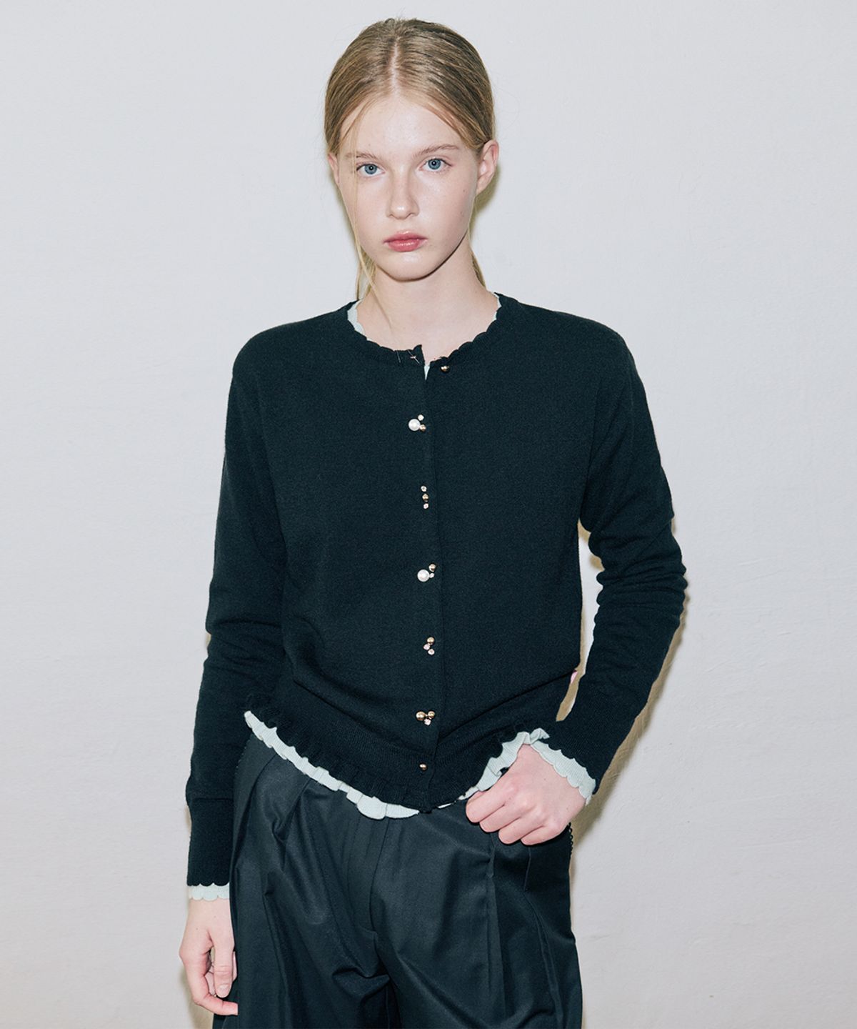 시눈(SINOON) Silver Pebble Cardigan (Black)