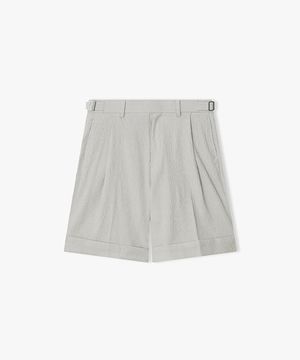 [26SS] LMM23781 아이보리 주름지 원턱 카브라 하프 팬츠