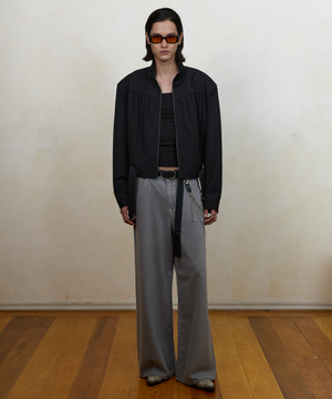 바넬 와이드 린넨 데님 빈티지 그레이