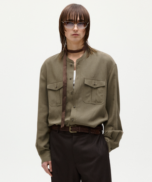 레인 텐셀 셔츠 카키 브라운