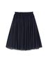 LACE STRING GATHERED LONG SKIRT (NAVY)