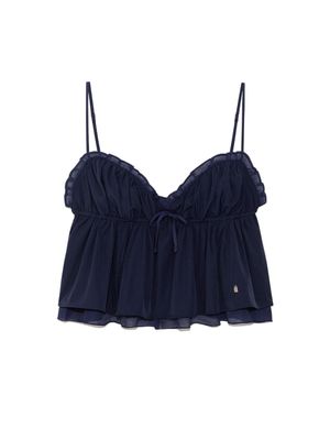 SHIRRED CRINKLE BUSTIER (NAVY)