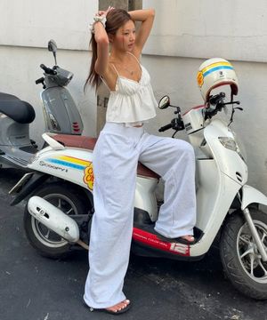 NOVA SMOKED STRING PANTS (MELANGE GRAY)