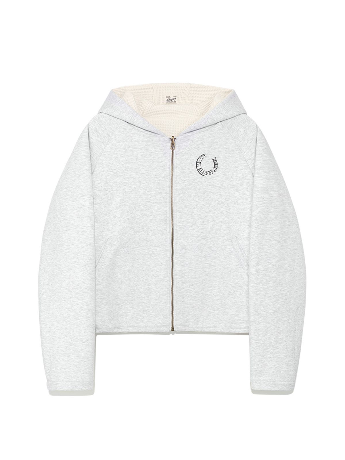 글로니(GLOWNY) NOVA REVERSIBLE WAFFLE JACKET (MELANGE GRAY)