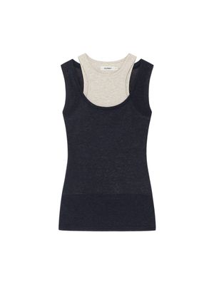SOFT LAYERED SCOOP TOP (NAVY)