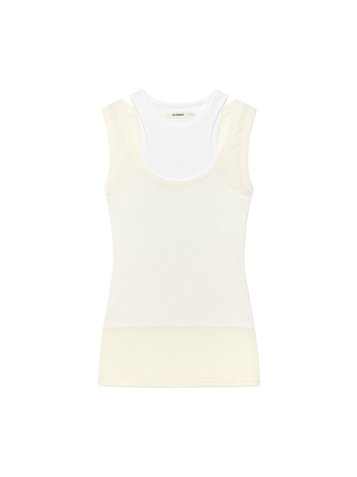 글로니(GLOWNY) SOFT LAYERED SCOOP TOP (IVORY)