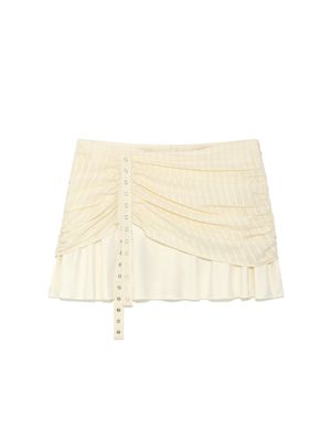 MISTY SHEER MINI SKIRT (LIGHT BEIGE)