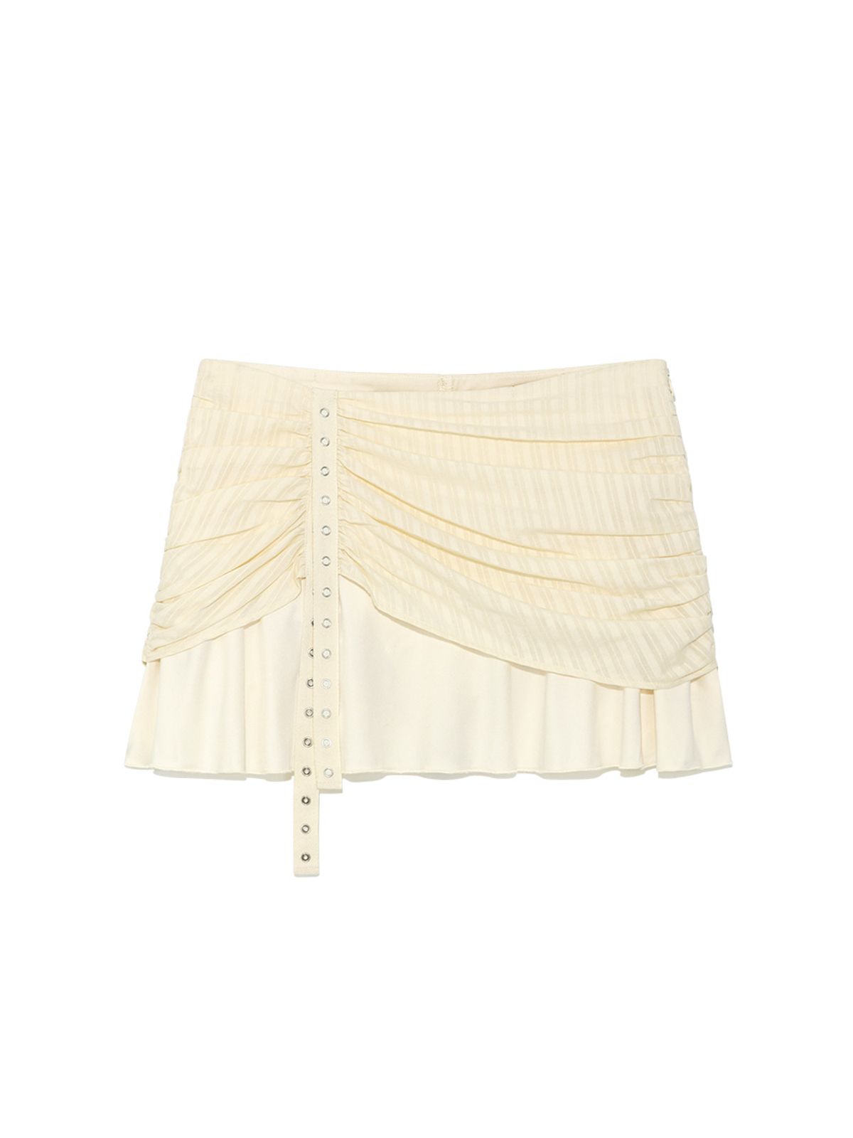 글로니(GLOWNY) MISTY SHEER MINI SKIRT (LIGHT BEIGE)