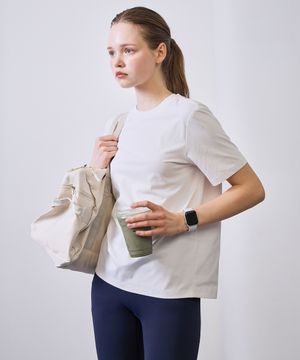 여성 통기성 소로나 레귤러핏 무지 반팔티셔츠 화이트